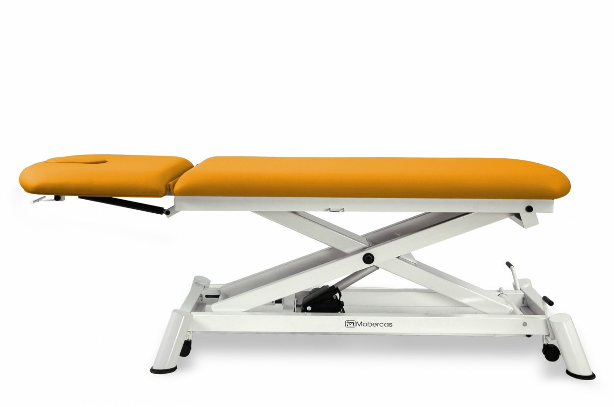 CE-0120-AR Table électrique en 2 plans avec châssis à ciseaux, dossier escamotable et roulettes. 3