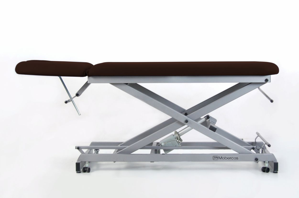 CE-0127-AR Table électrique économique en 2 plans avec châssis à ciseaux, dossier escamotable et roulettes. 3