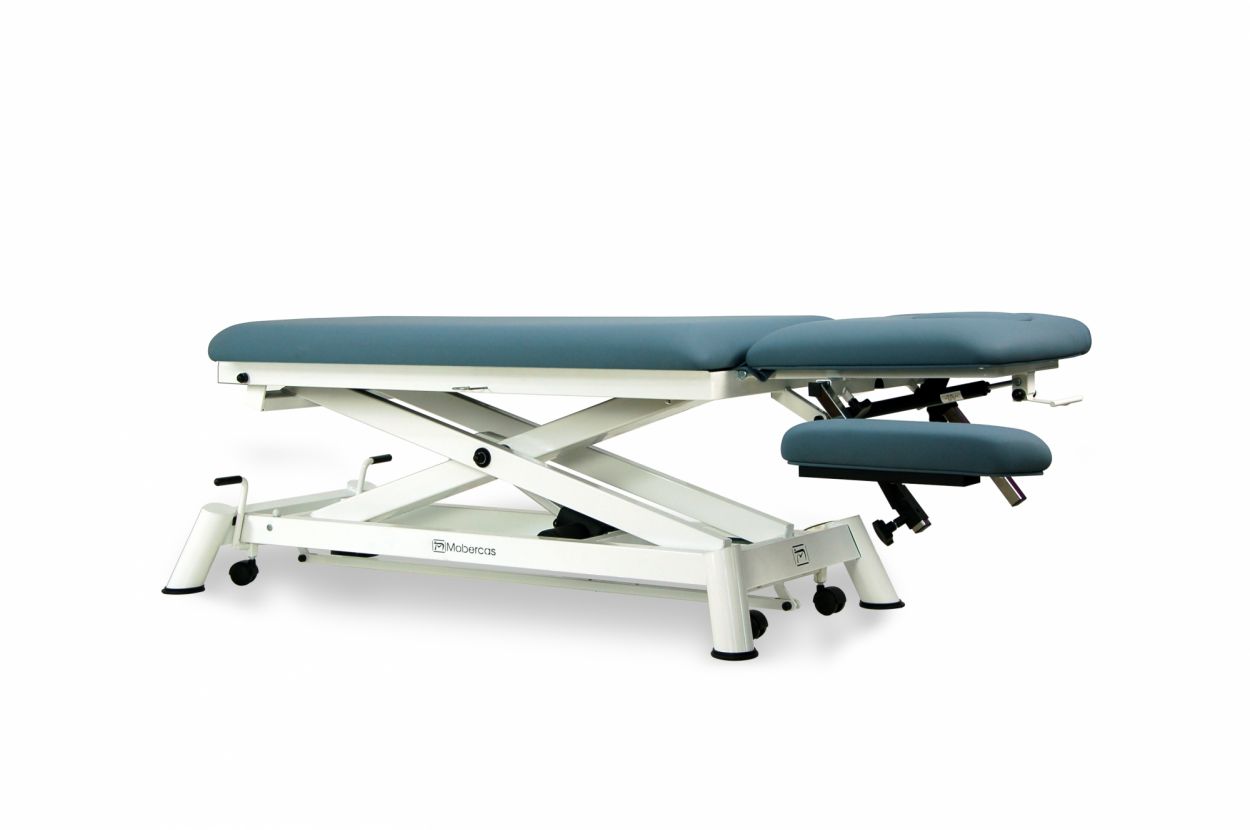 CE-0140-AR Electric couch of osteopathy of 4 sections with folding backrest, vertical elevation and wheels. 3