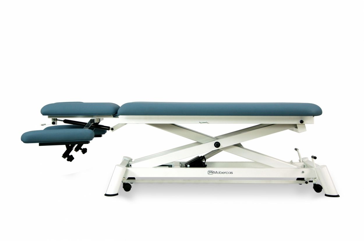 CE-0140-AR Electric couch of osteopathy of 4 sections with folding backrest, vertical elevation and wheels. 5