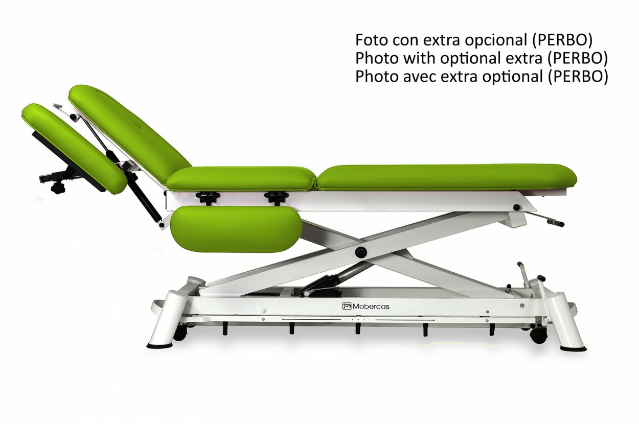 CE-0150-ABR Electric couch for osteopathy of 7 sections with folding backrest, vertical elevation and wheels. 2