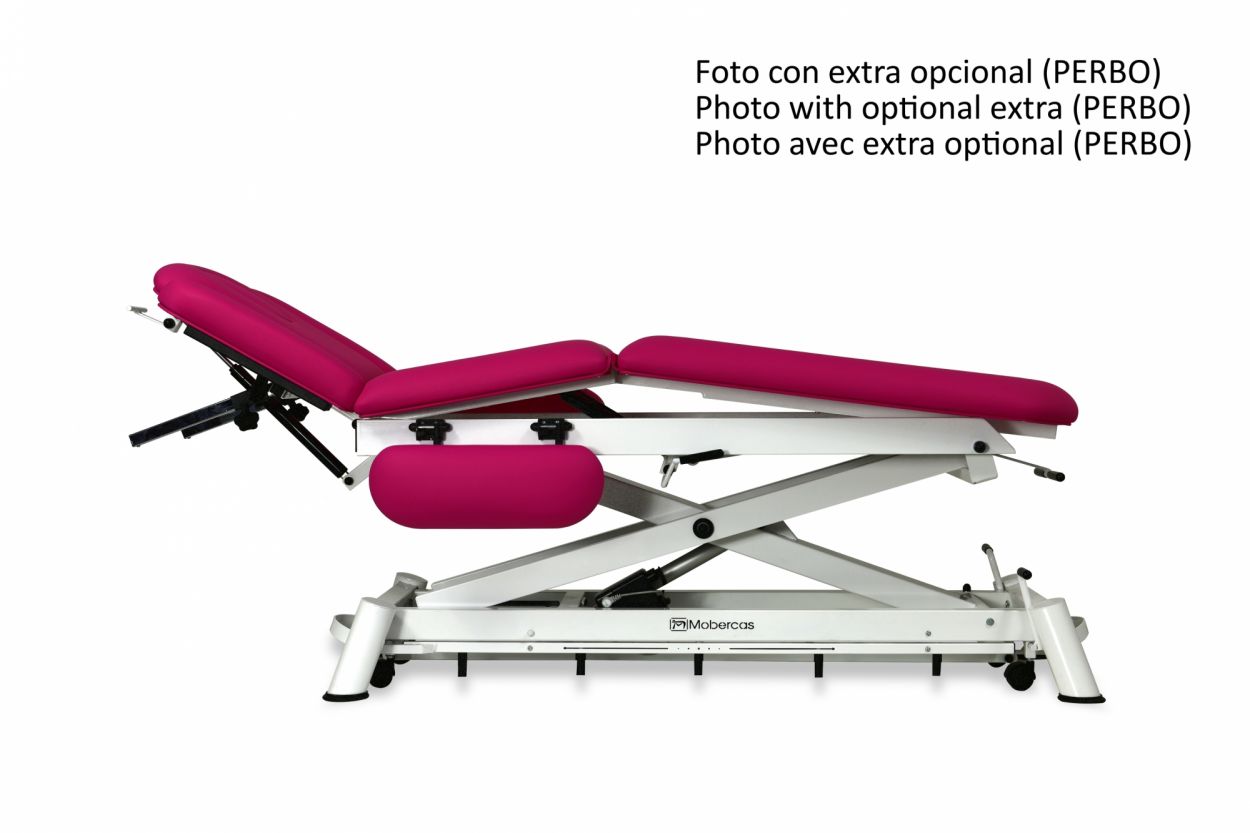 CE-0150-ABRPC Electric couch for osteopathy of 7 sections with folding backrest, central fold, vertical elevation and wheels. 2