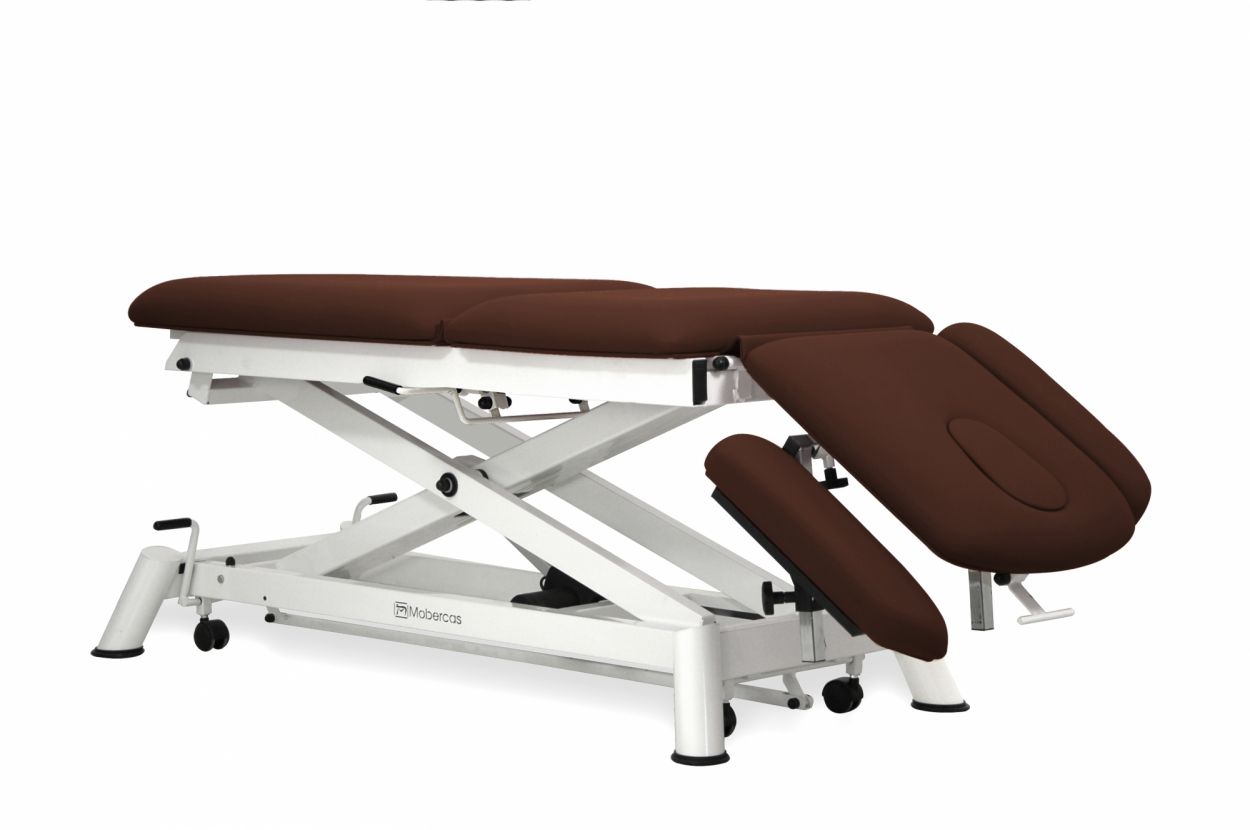 CE-0150-ARPC Electric couch for osteopathy with folding backrest, central fold, vertical elevation and wheels. 1