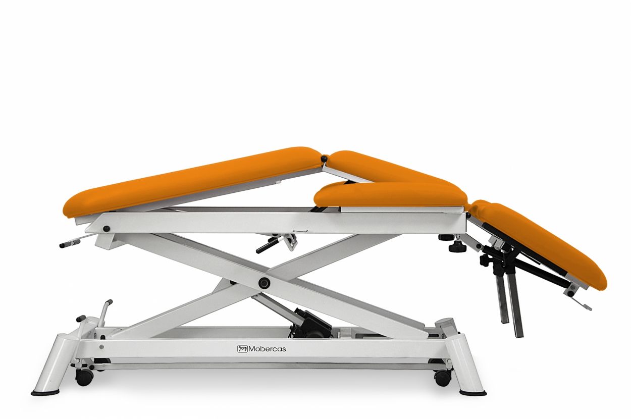 CE-0190-ARPC Electric couch for osteopathy of 9 sections with folding backrest, central fold, vertical elevation and wheels. 3