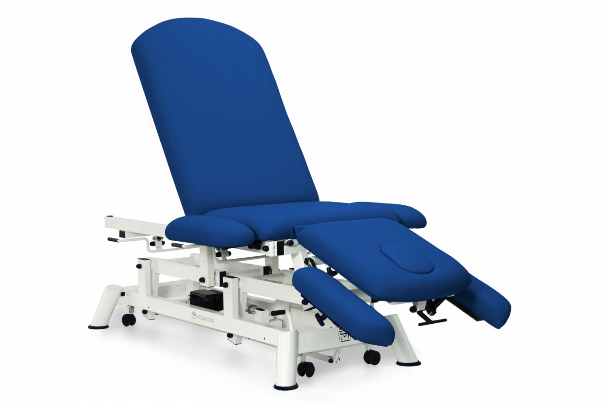 CE-2150-ABRPC Electric couch for osteopathy of 7 sections with folding backrest, central fold and wheels. 1