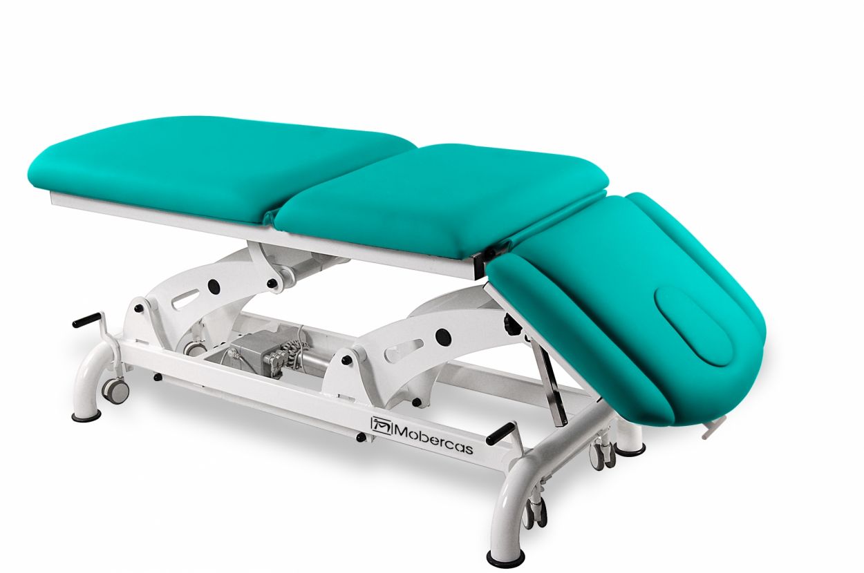 CE-2259-AR Electric couch for osteopathy of 5 sections with 2 motors, folding backrest and wheels. 2