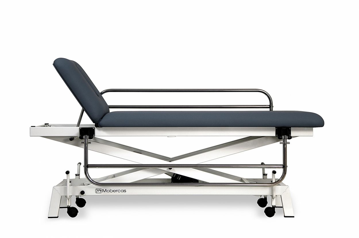 CH-0120-RBAR-PED Hydraulic child couch of 2 sections with scissor structure, side support rails and wheels. 6