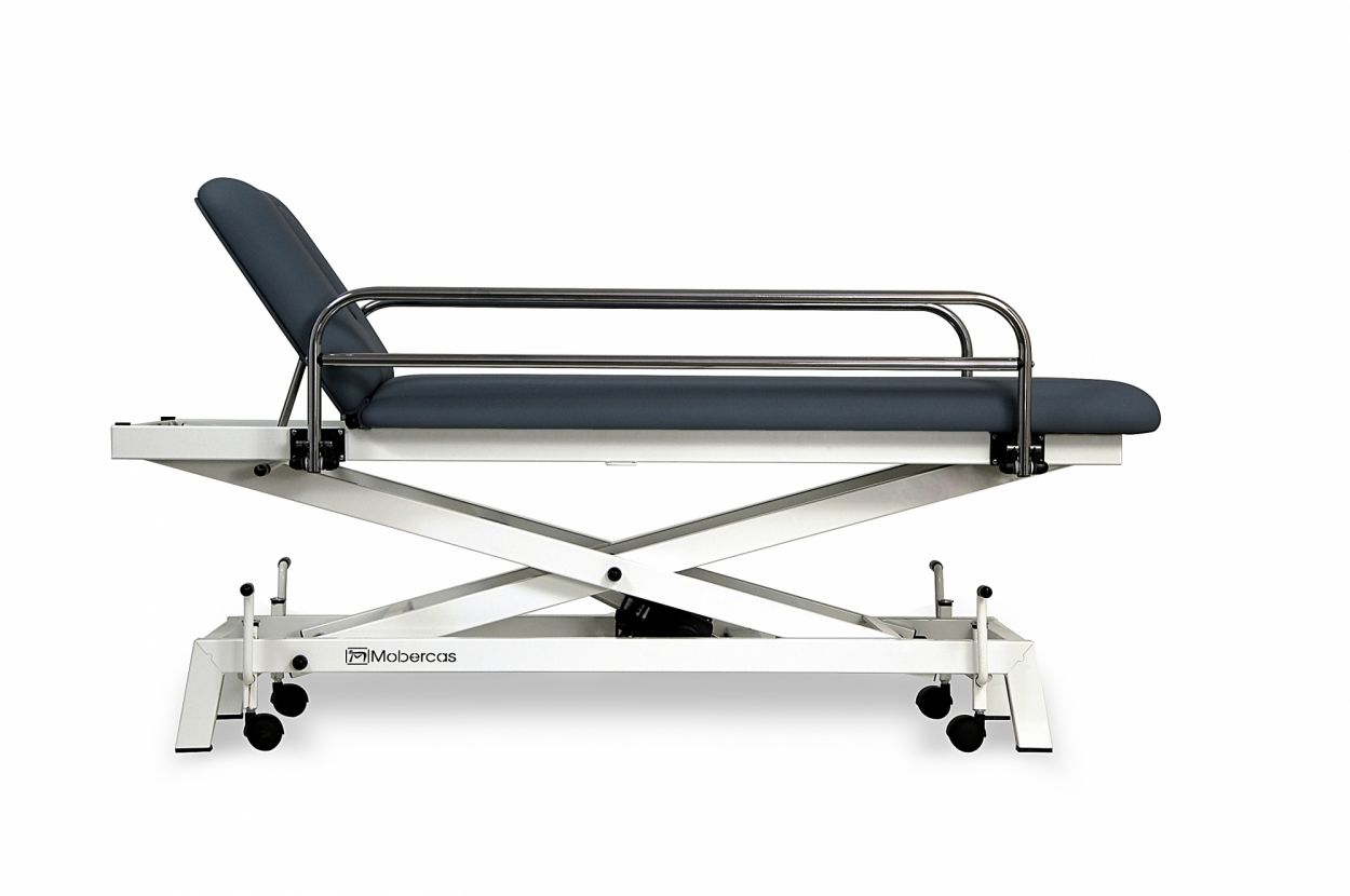 CH-0120-RBAR-PED Table hydraulique pour pédiatrie en 2 plans avec châssis à ciseaux, barrières de securité et roulettes. 1