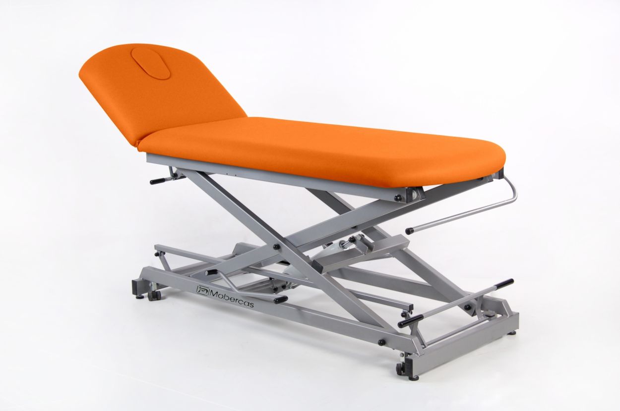 CH-0127-AR Hydraulic economical couch of 2 sections with scissor structure, folding backrest and wheels. 3