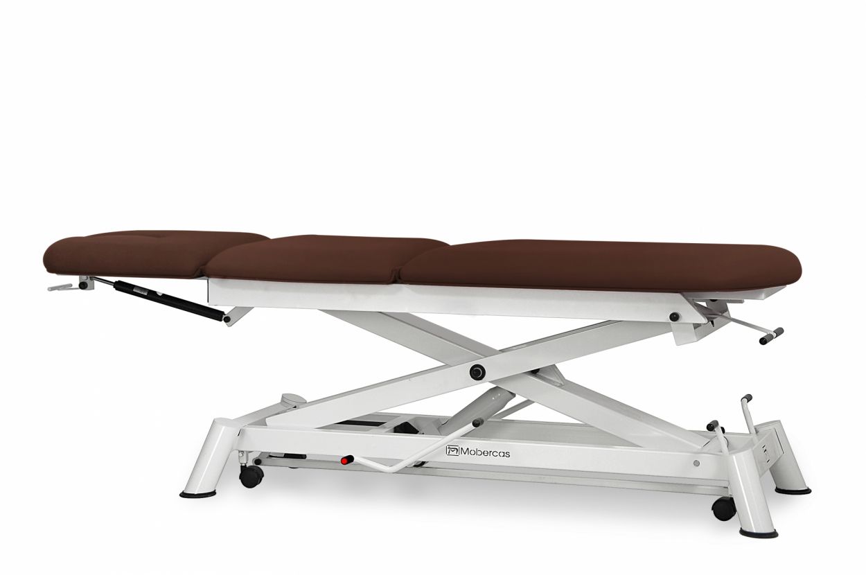 CH-0130-AR Hydraulic couch for osteopathy of 3 sections with folding backrest, vertical elevation and wheels. 3