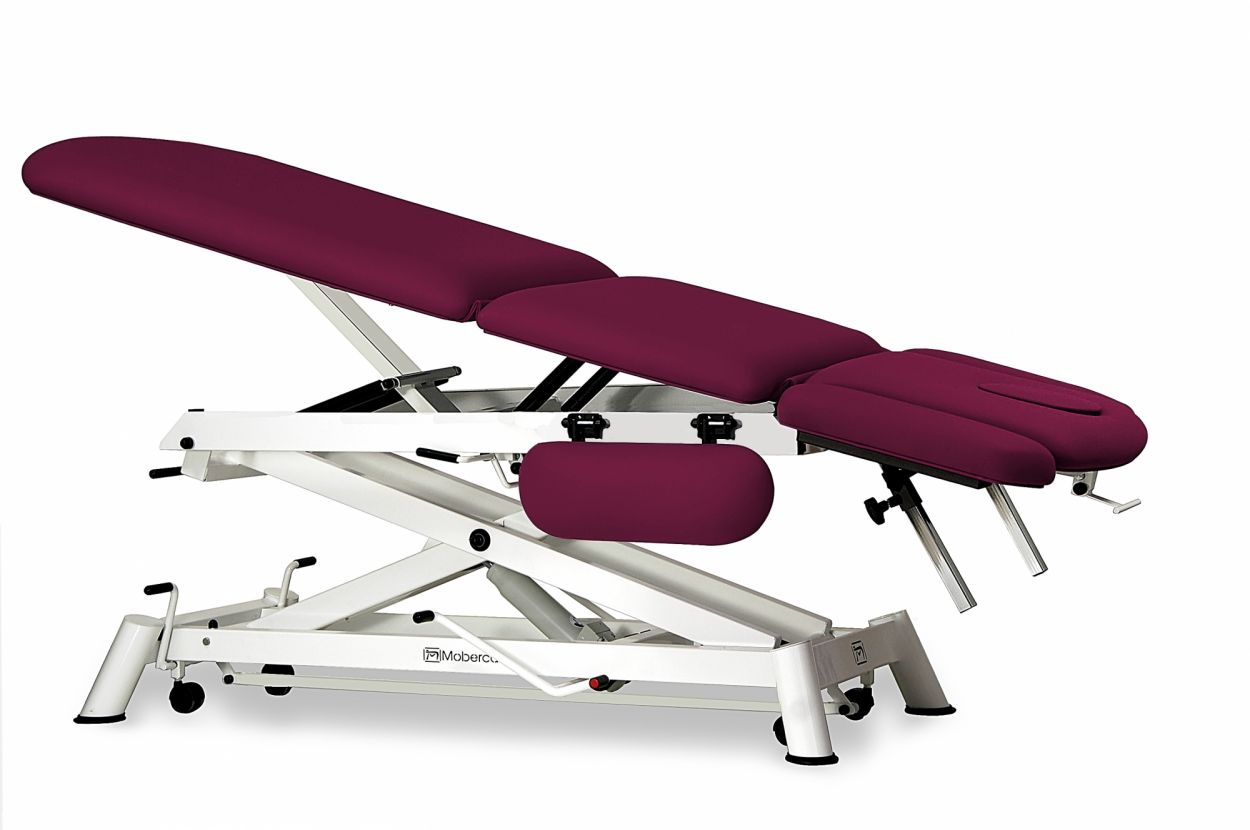 CH-0150-ABRPC Hydraulic couch for osteopathy of 7 sections with folding backrest, central fold, vertical elevation and wheels. 1