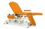 CH-2135-2BPR Hydraulic couch of 3 sections with flat armrests, adjustable armrests, individual leg sections and wheels. 5
