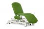 CH-2135-ABR Hydraulic couch of 3 sections with flat armrests and wheels. 1