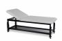 CM-20 Fixed height wooden couch of 2 sections with adjustable legs. 1