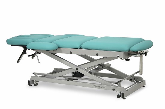 CE-0177-ABRPC Electric multidiscipline economical couch for osteopathy of 9 sections with wheels.