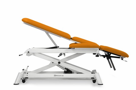 CE-0190-ARPC Electric couch for osteopathy of 9 sections with folding backrest, central fold, vertical elevation and wheels.