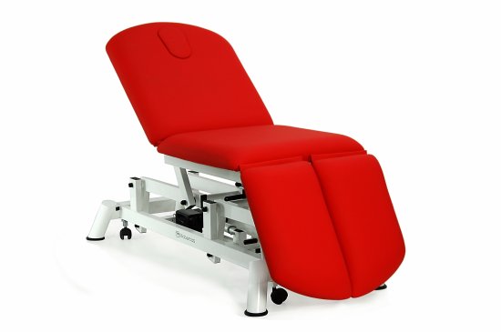 CE-2135-APR Electric couch of 3 sections with individual leg sections and retractable wheels.
