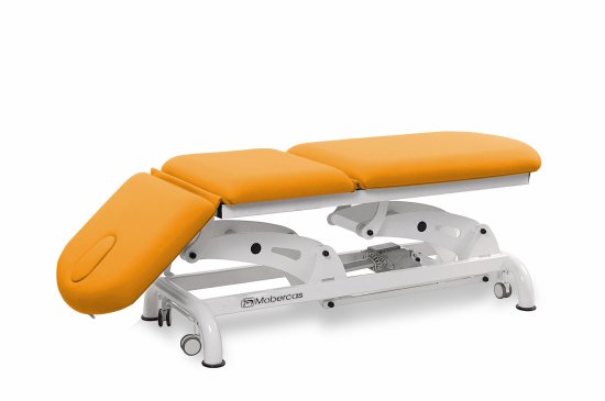 CE-2239-AR Electric couch for osteopathy of 3 sections with 2 motors, folding backrest and wheels.