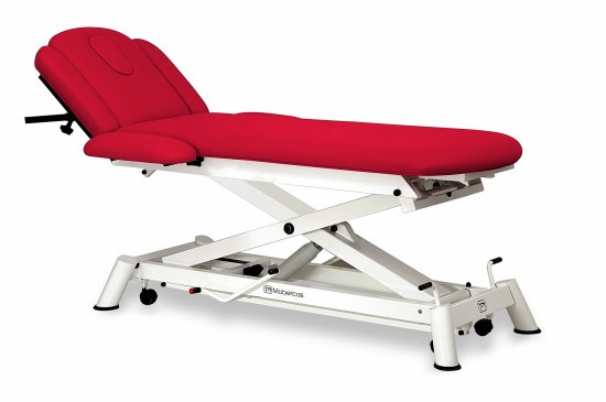 CH-0140-ABR Hydraulic couch for osteopathy of 6 sections with folding backrest, vertical elevation and wheels.