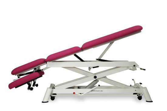CH-0150-ARPC Hydraulic couch for osteopathy of 5 sections with folding backrest, central fold, vertical elevation and wheels.