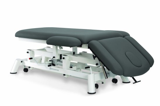 CH-2140-ABR Hydraulic couch for osteopathy of 6 sections with folding backrest and wheels.